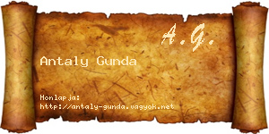 Antaly Gunda névjegykártya